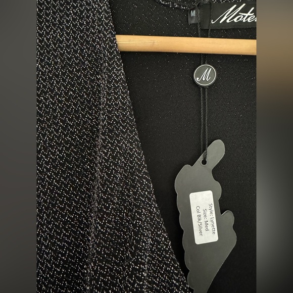 Urban Outfitters Motel mini dress metallic glitter silver and black NWT size M - Picture 3 of 3